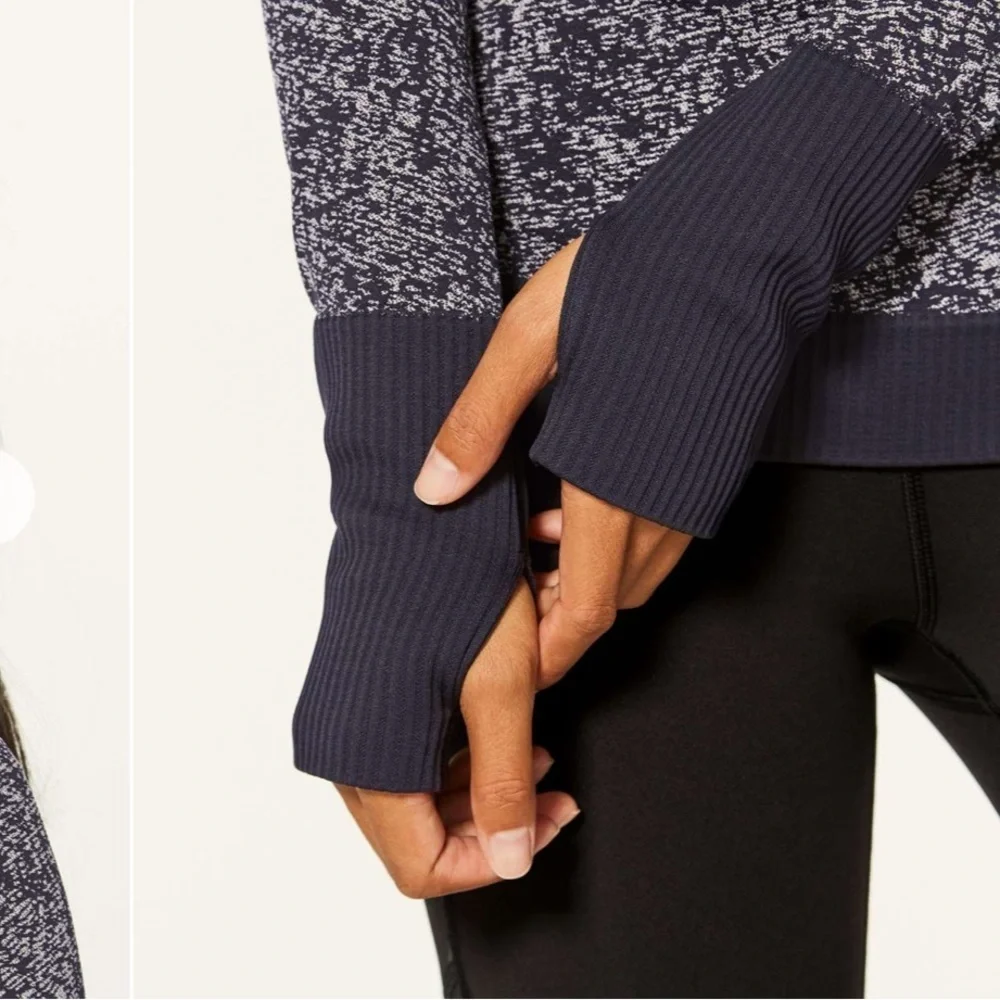 Lululemon Rest Less 1/2 Zip Black White